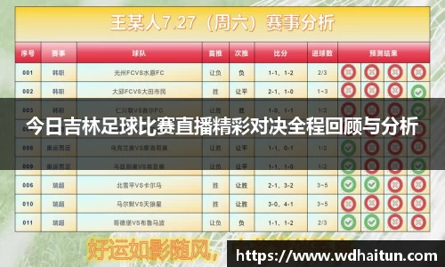 今日吉林足球比赛直播精彩对决全程回顾与分析