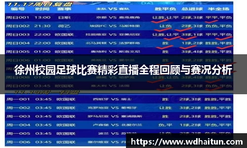 徐州校园足球比赛精彩直播全程回顾与赛况分析