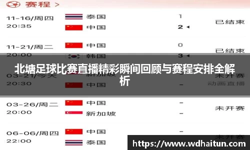 北塘足球比赛直播精彩瞬间回顾与赛程安排全解析