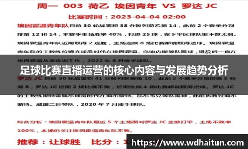 足球比赛直播运营的核心内容与发展趋势分析