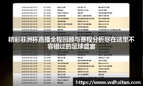 精彩非洲杯直播全程回顾与赛程分析尽在这里不容错过的足球盛宴